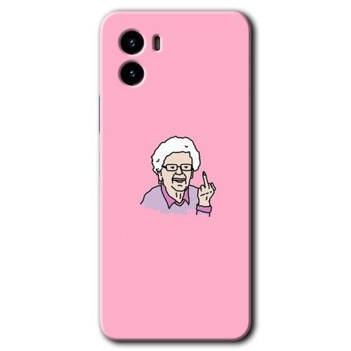 Vivo Y15s Kılıf HD Desen Baskılı Arka Kapak - Bad Grandmother