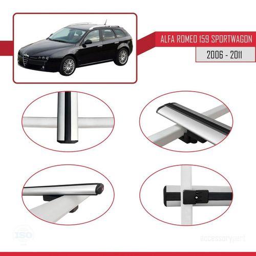 Alfa Romeo 159 SPORTWAGON 2006-2011 Arası ile uyumlu Basic Model Ara Atkı Tavan Barı GRİ 3 ADET