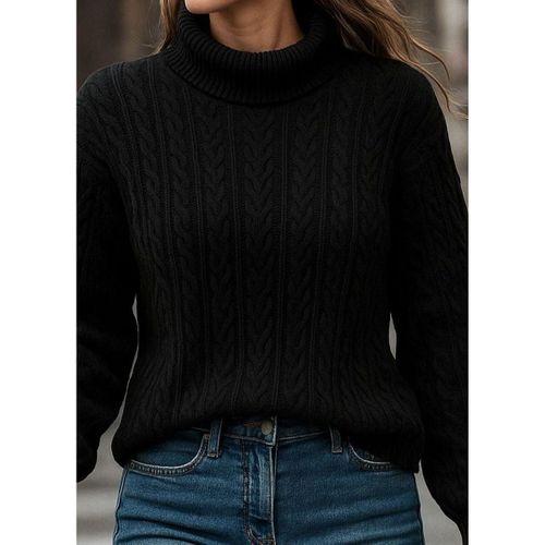 Uzun Kollu Yarı Balıkçı Yaka Triko Bluz