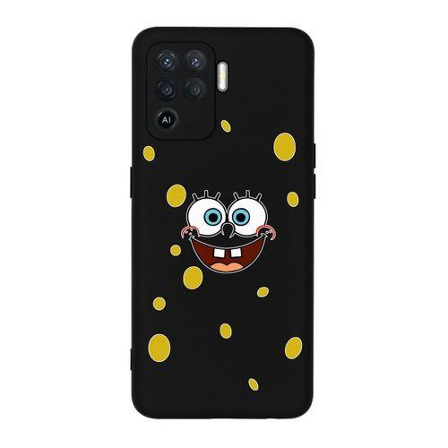 Oppo Reno 5 Lite Sponge Bob Desenli Premium Silikonlu Telefon Kılıfı