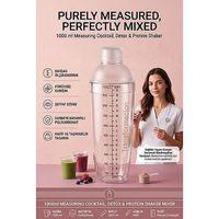 Ölçekli Şeffaf Detoks Shaker 1000 ml Vitamin Protein Tozu Çalkalayıcı Karıştırıcı Akıllı Sporcu Kokteyl Su Matarası 723487
