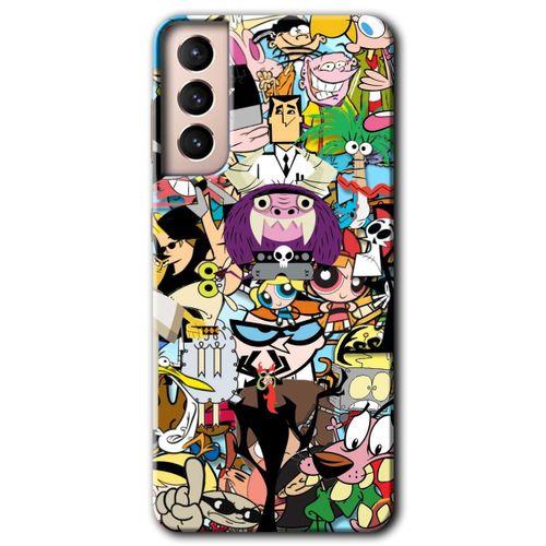Galaxy S21 Kılıf HD Desen Baskılı Arka Kapak - Süper Çizgi Kahramanlar + Kırılmaz Cam