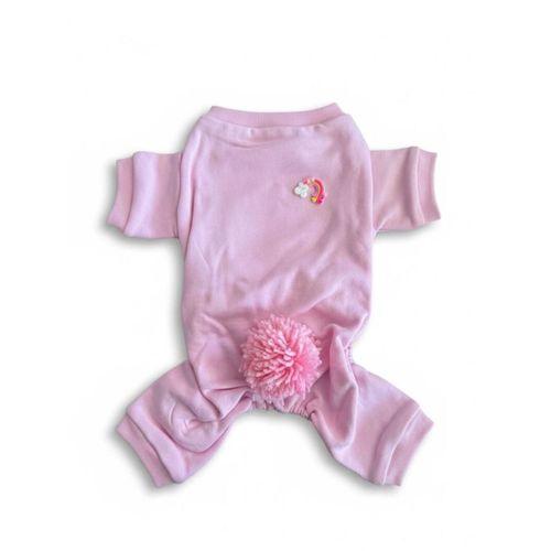 Tassel &  Rainbow Soft Pink Pamuklu Köpek Tulumu Pastel Pembe Pijama