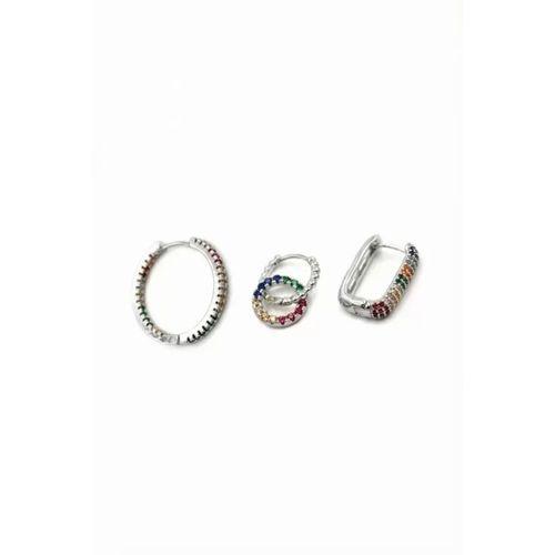 3'lü Halka Küpe - Gümüş