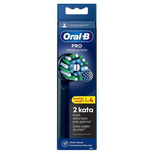 Oral-B Şarjlı Fırça Yedek Başlığı Cross Action 4Ct-Siyah 4'lü