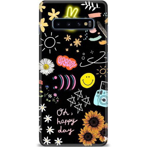 Samsung Galaxy S10 Plus Kılıf HD Baskılı Kılıf - Happy Day + Tam Ekran Koruyucu
