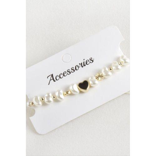 Kalp İnci Boncuk Makrome İp Bileklik