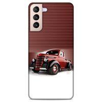 Lopard Samsung Galaxy S21 Plus Uyumlu Kılıf PickUpX (47) Crystal Flex Kılıf Metalik Kırmızı