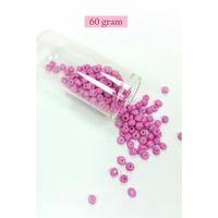 Dökme Cam Kum Boncuk Büyük Boy (6/0) 4 mm - 60 Gram - Koyu Pembe - BNC127
