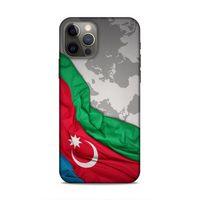 Apple iPhone 12 Pro Uyumlu Kılıf Azarbaijan (16) Kalın Kılıf Harita Bayrak