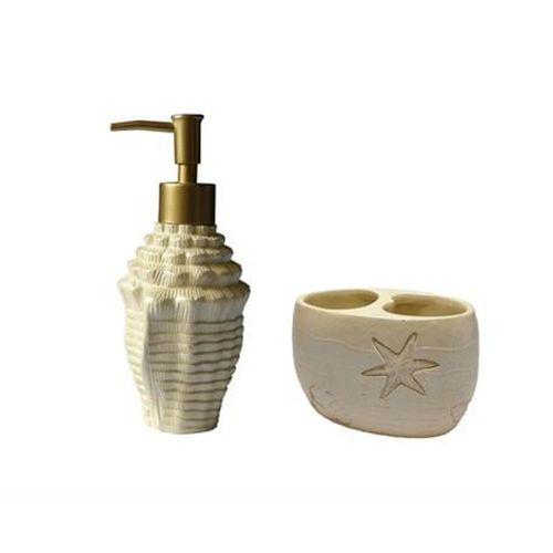 Sıvı Sabunluk,Diş Fırçalık 2 Li Banyo Seti,İstiridye