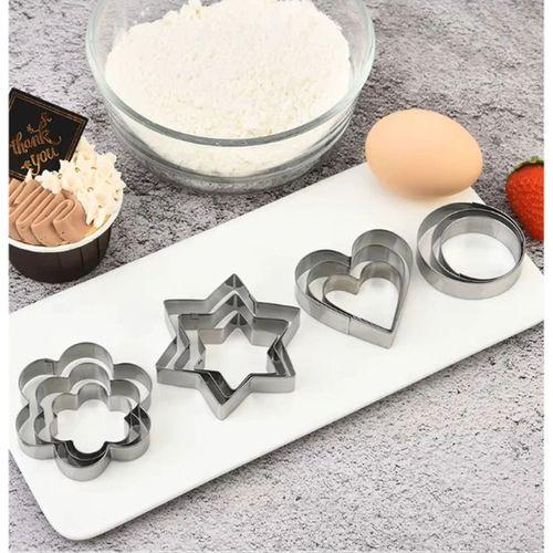 12 Adet Paslanmaz Çelik Kurabiye Kalıbı Seti