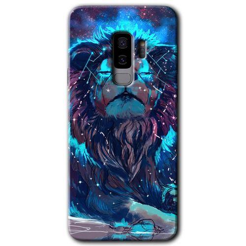 Galaxy S9 Plus Kılıf HD Desen Baskılı Arka Kapak - Neon Aslan
