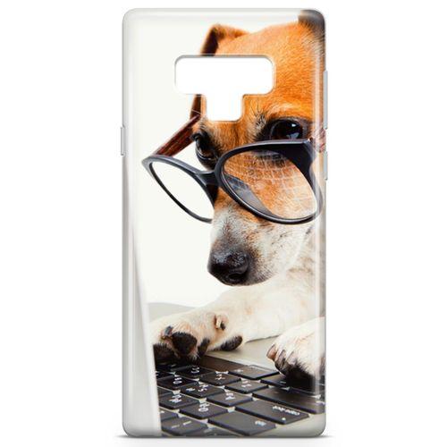 Samsung Galaxy Note 9 Kılıf Gözlüklü Terrier Arka Kapak Koruma Desenli Full Koruyucu