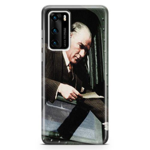 Huawei P40 Kılıf Atatürk Trende Arka Kapak Koruma Desenli Full Koruyucu