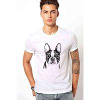 Boston Terrier Fransız Bulldog Köpek Yavrusu Baskılı Beyaz Erkek Tshirt