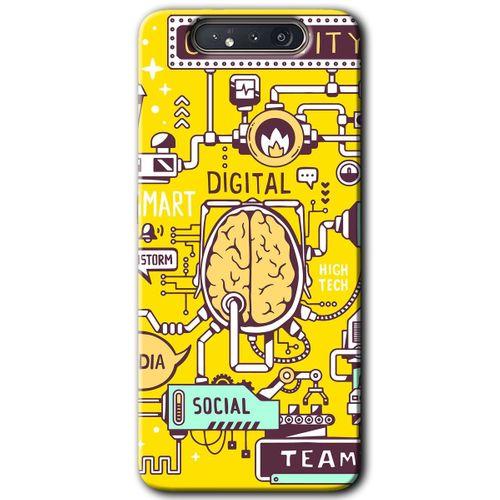 MRCİLETİSİM Samsung Galaxy A80 Kılıf HD Desen Baskılı Arka Kapak + Temperli Cam - Smart 2