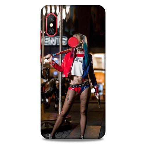 Xiaomi Redmi Note 6 Pro Uyumlu Kılıf Harley Quinn (24) Darbe Emici Kılıf Kiraz kırmızısı