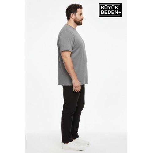 Büyük Beden Erkek Regular Kalıp Basic Bisiklet Yaka 2 li Tişört Seti 3XL-6XL SPR26BTS510+2