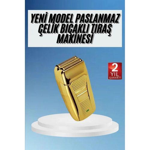 Sakal Kesme Tıraş Makinesi Paslanmaz Çelik Gold Şarjlı