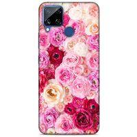 Lopard Oppo Realme C15 Uyumlu Kılıf Bahar (47) Crystal Flex Kılıf Güller