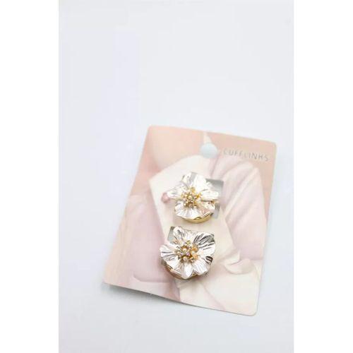 Taşlı Düğme Broş - Altın