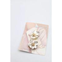 Taşlı Düğme Broş - Altın