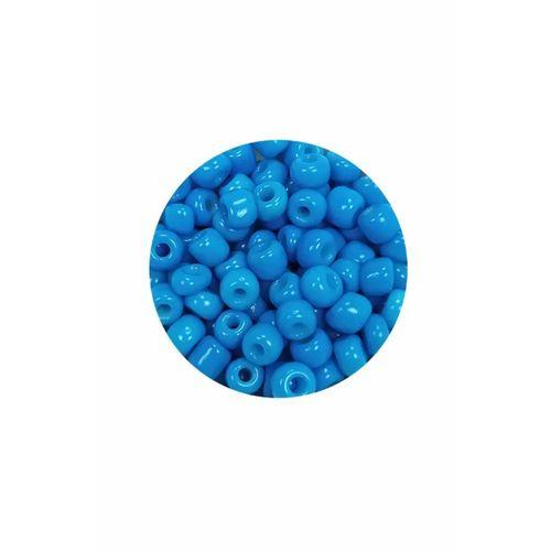 Dökme Cam Kum Boncuk Büyük Boy (6/0) 4 mm - 60 Gram - Açık Mavi - BNC142