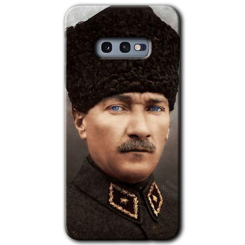 Samsung Galaxy S10e Kılıf Baskılı Kapak - Başkomutan Atatürk + 5D Tam Kaplayan Cam