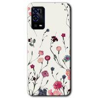 Oppo A55 Kılıf HD Desen Baskılı Arka Kapak + Temperli Cam - Mat Çiçek