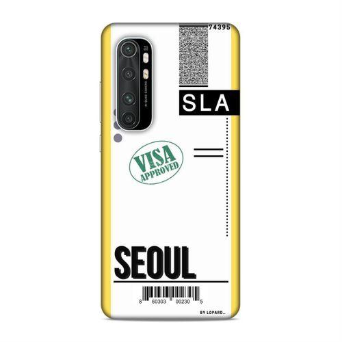 Xiaomi Mi Note 10 Lite Kılıf Uçak Bileti Seoul Arka Kapak Koruma Desenli Full Koruyucu