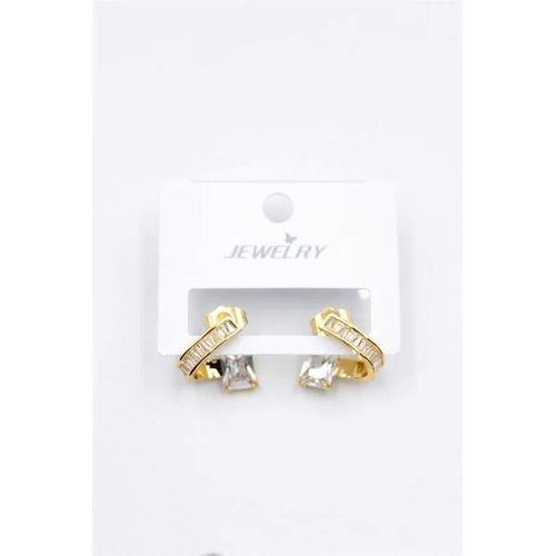 Taşlı Küpe - Altın