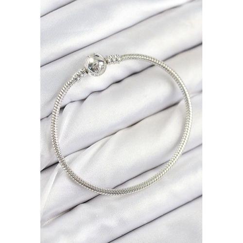 Pirinç Charm Topcuk Model Gümüş Renk Kadın Bileklik