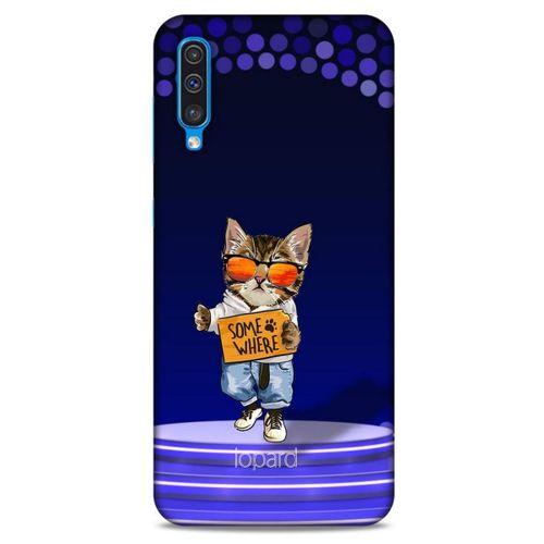Samsung Galaxy A30s Kılıf FunnyMaX (42) Rugged Armor Kılıf Kedili Mor