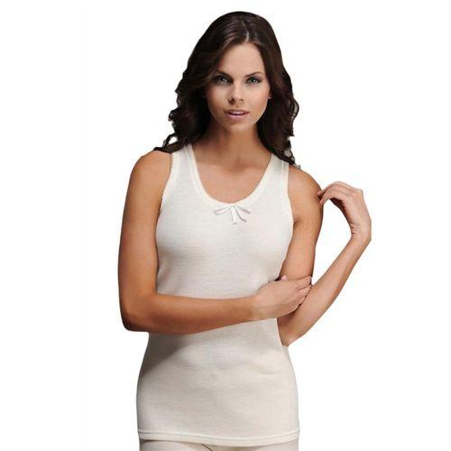 Hasyün Kadın Merinos Yünü Yaka İşlemeli İnterlok Kalın Askılı Fanila