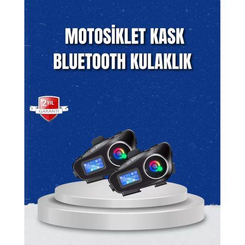 Lcd Ekranlı Bluetooth Kask Kulaklığı Fm Radyo Ve Sd Kart Girişli