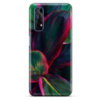 Lopard Oppo Realme 7 Uyumlu Kılıf Bahar (25) Antişok Kapak Fuşya Yeşil