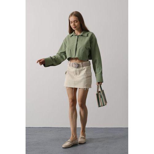 Kısa Boy Çift Cep Gömlek - Haki