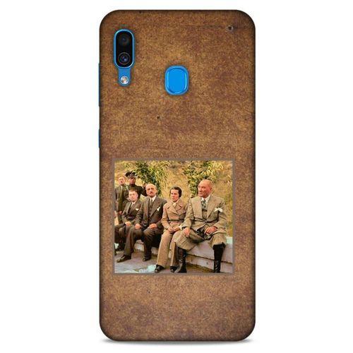Samsung Galaxy A30 Kılıf Atatürk (25) Antişok Kapak Kahve Kumlar