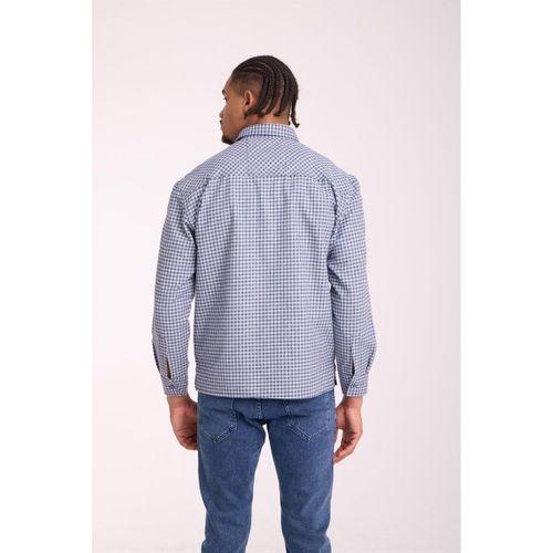 Jonas Ekose Küçük Kareli Relaxed Fit %100 Pamuklu Flanel Kumaş Erkek Gömlek - Taş