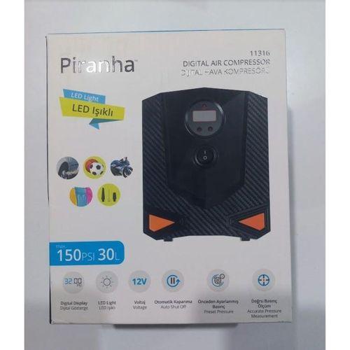 Piranha Dijital Hava Kompresörü Lastik Hava Pompası 150Psi Çakmaklık Girişli