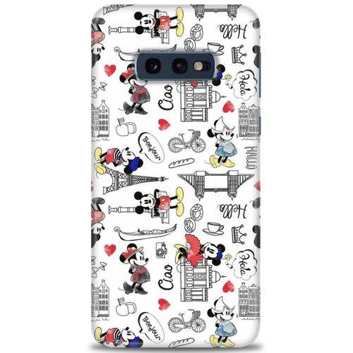 Samsung Galaxy S10E Kılıf HD Baskılı Kılıf - Mickey Şehirde + Tam Ekran Koruyucu