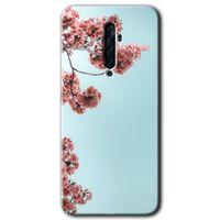 MRCİLETİSİM Oppo Reno 2z Kılıf Kapak - Japon Çiçeği +Hayalet Ekran Yandan Gözükmez