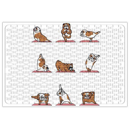 Bulldog Yoga Pug Köpek Puzzle 240 Parça Yapboz