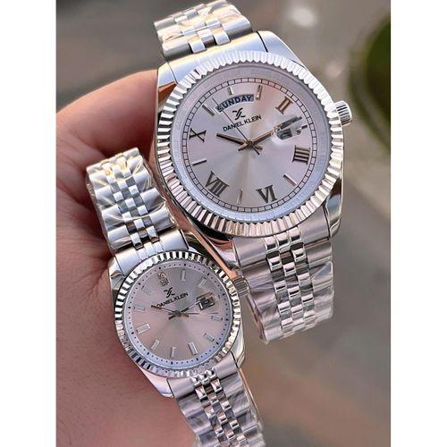 Bay Ve Bayan Çelik Kordon Çiftlere Özel 3 Atm Suya Dayanıklı Cift Saati CF.PK.12994.P3
