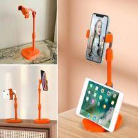 Masa Üstü Tablet Ve Telefon Tutucu Plastik Aparat Turuncu Telefon Standı