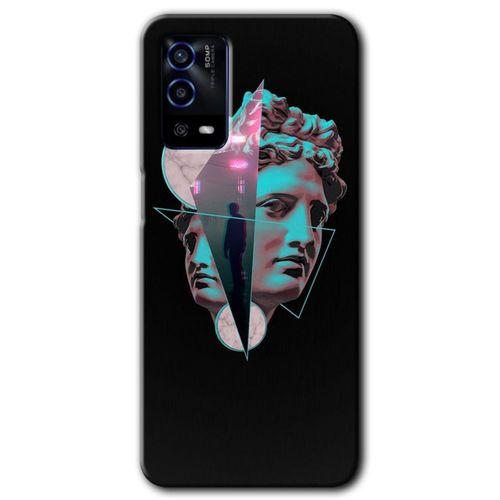 Oppo A55 Kılıf HD Desen Baskılı Arka Kapak + Temperli Cam - Heykel