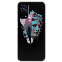 Oppo A55 Kılıf HD Desen Baskılı Arka Kapak + Temperli Cam - Heykel