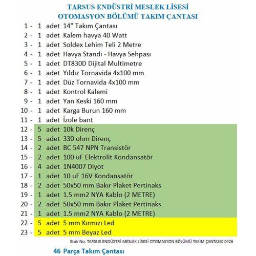 Tarsus Mesleki ve Teknik Anadolu Lisesi Otomasyon Bölümü Takım Çantası