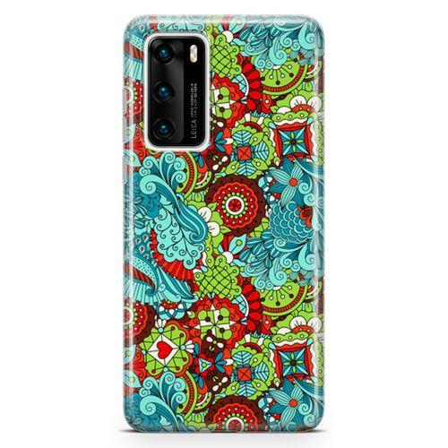 Huawei P40 Kılıf Cam Motifleri Arka Kapak Koruma Desenli Full Koruyucu